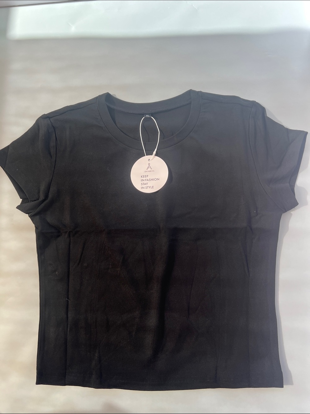 Essential Black Crew Tee with Tag